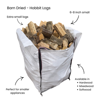 Bulk bag of hobbit logs with characteristics