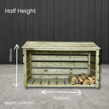 Dimensions of half height log store