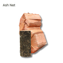 Net of ash logs on a white background, labeled 'Ash Net'.
