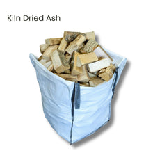 Bag of kiln dried ash on a white background