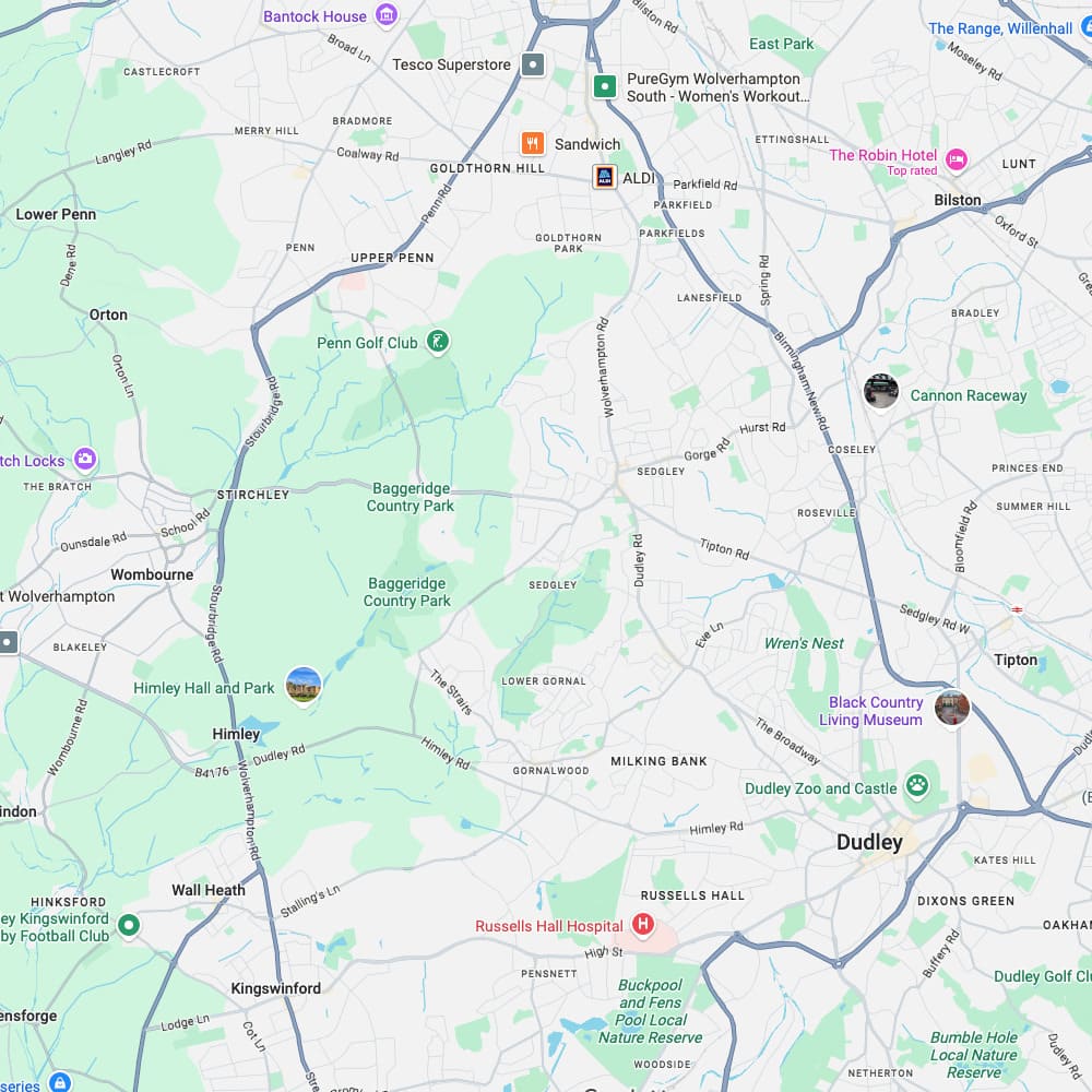 map from black country firewood to Sedgley for logs for sale