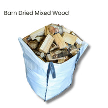 Bag of barn dried mixed wood with text 'Barn Dried Mixed Wood' on a white background