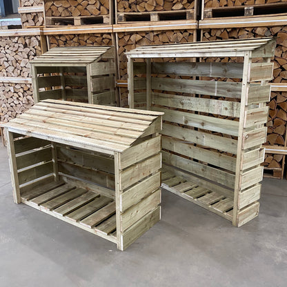 Different sizes of log stores on display